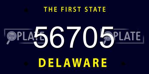56705 Delaware License Plate