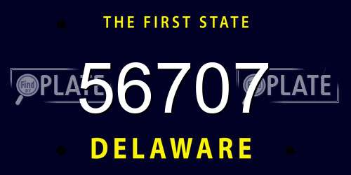 56707 Delaware License Plate