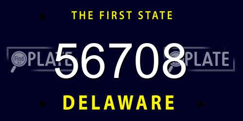 56708 Delaware License Plate