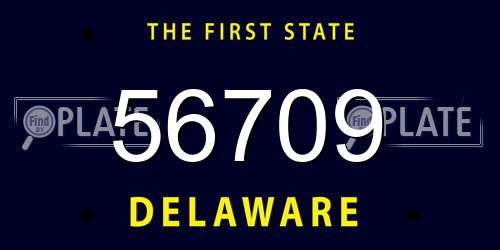 56709 Delaware License Plate