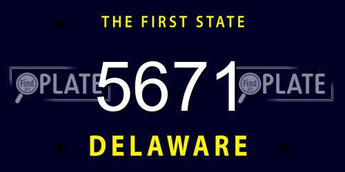 5671 Delaware License Plate
