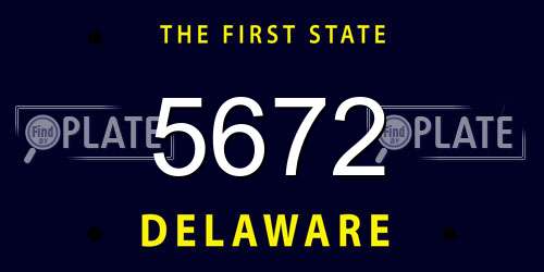 5672 Delaware License Plate