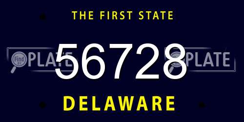 56728 Delaware License Plate