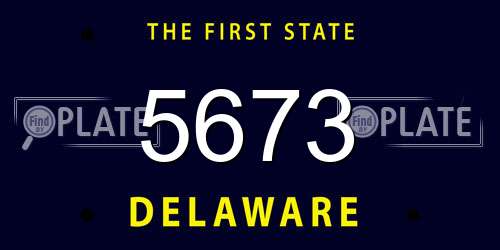5673 Delaware License Plate