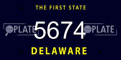 5674 Delaware License Plate