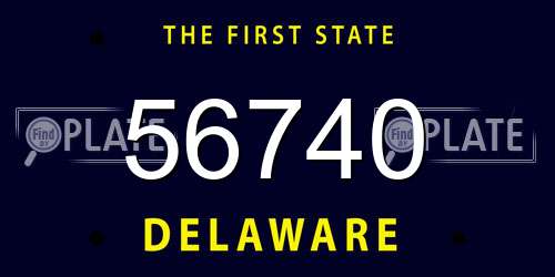 56740 Delaware License Plate