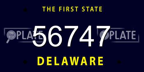56747 Delaware License Plate