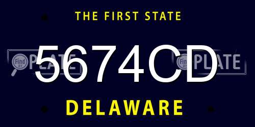 5674CD Delaware License Plate