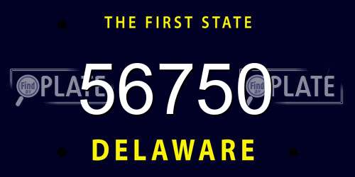56750 Delaware License Plate