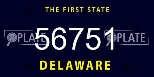 56751 Delaware License Plate