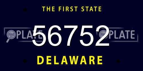 56752 Delaware License Plate