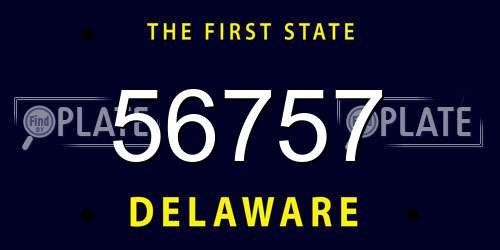 56757 Delaware License Plate