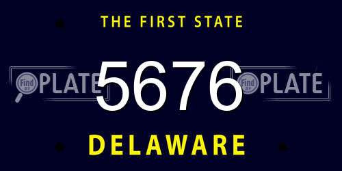5676 Delaware License Plate