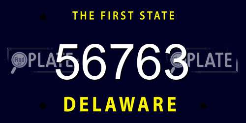 56763 Delaware License Plate