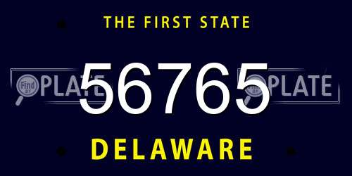 56765 Delaware License Plate
