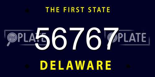 56767 Delaware License Plate