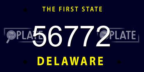 56772 Delaware License Plate