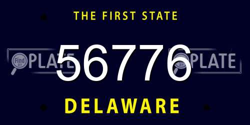 56776 Delaware License Plate
