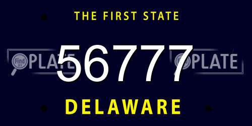 56777 Delaware License Plate