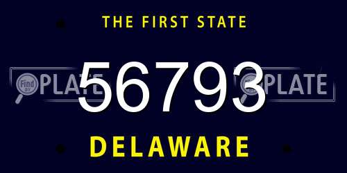 56793 Delaware License Plate