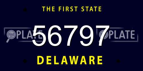 56797 Delaware License Plate