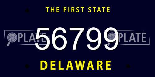 56799 Delaware License Plate