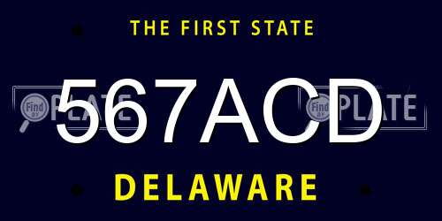 567ACD Delaware License Plate