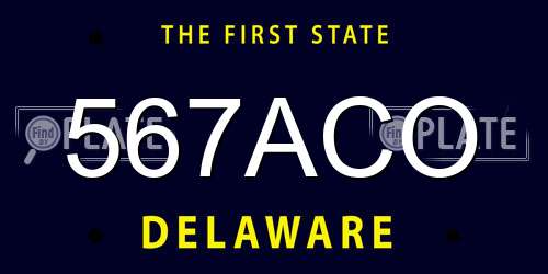 567ACO Delaware License Plate
