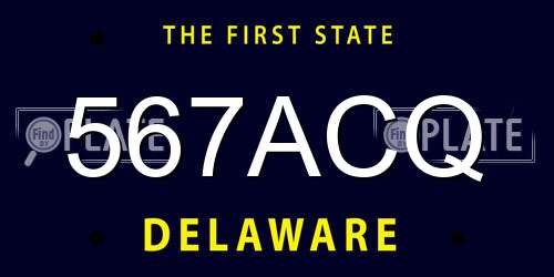 567ACQ Delaware License Plate
