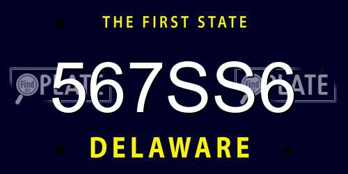 567SS6 Delaware License Plate