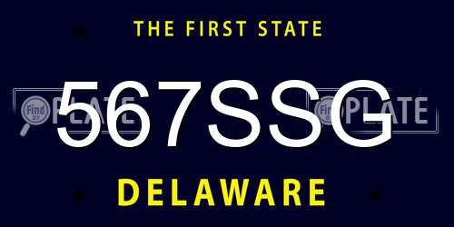 567SSG Delaware License Plate