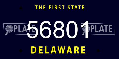 56801 Delaware License Plate