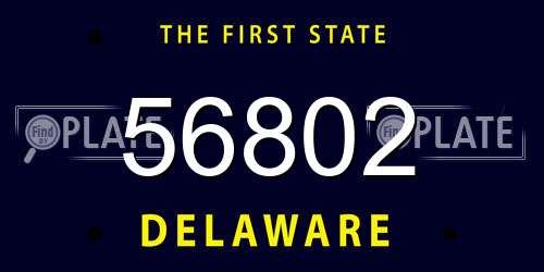 56802 Delaware License Plate
