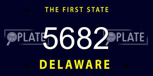 5682 Delaware License Plate
