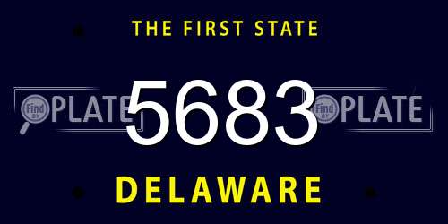 5683 Delaware License Plate