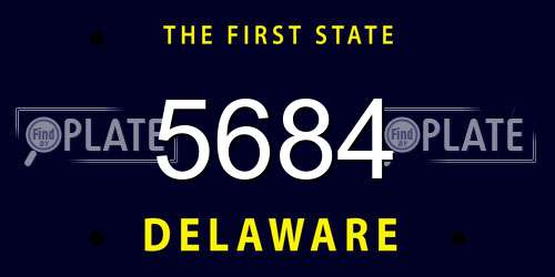 5684 Delaware License Plate