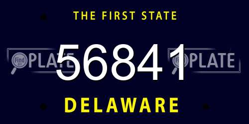 56841 Delaware License Plate