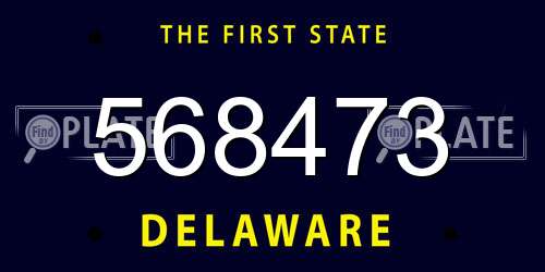 568473 Delaware License Plate