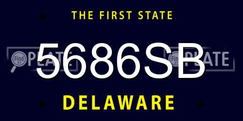 5686SB Delaware License Plate