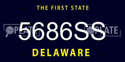 5686SS Delaware License Plate