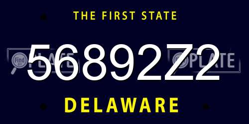 56892Z2 Delaware License Plate