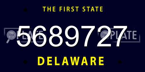 5689727 Delaware License Plate