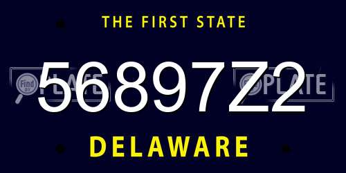 56897Z2 Delaware License Plate