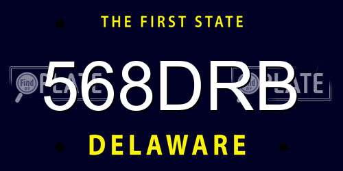 568DRB Delaware License Plate