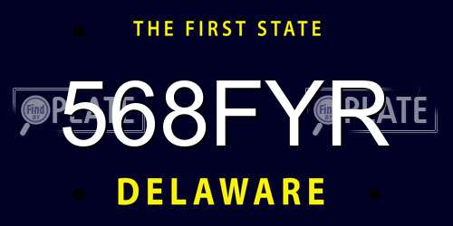 568FYR Delaware License Plate