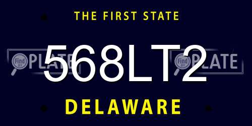 568LT2 Delaware License Plate