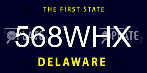 568WHX Delaware License Plate