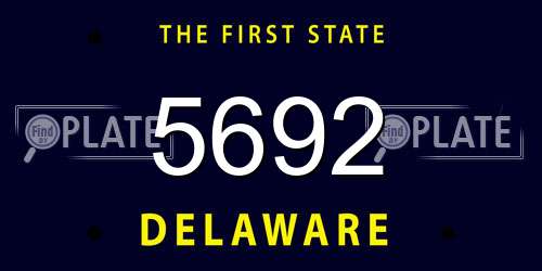 5692 Delaware License Plate