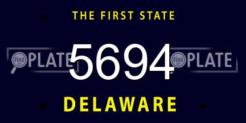 5694 Delaware License Plate