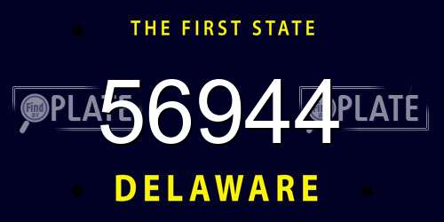 56944 Delaware License Plate
